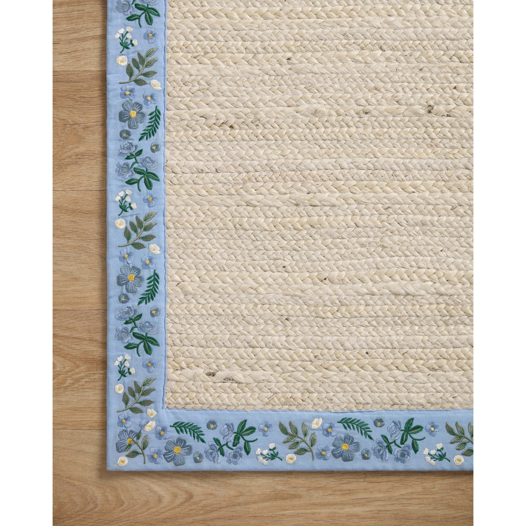 Rifle Paper Co. x Loloi Costa Ivory / Periwinkle 5'-0" x 7'-6" Area Rug