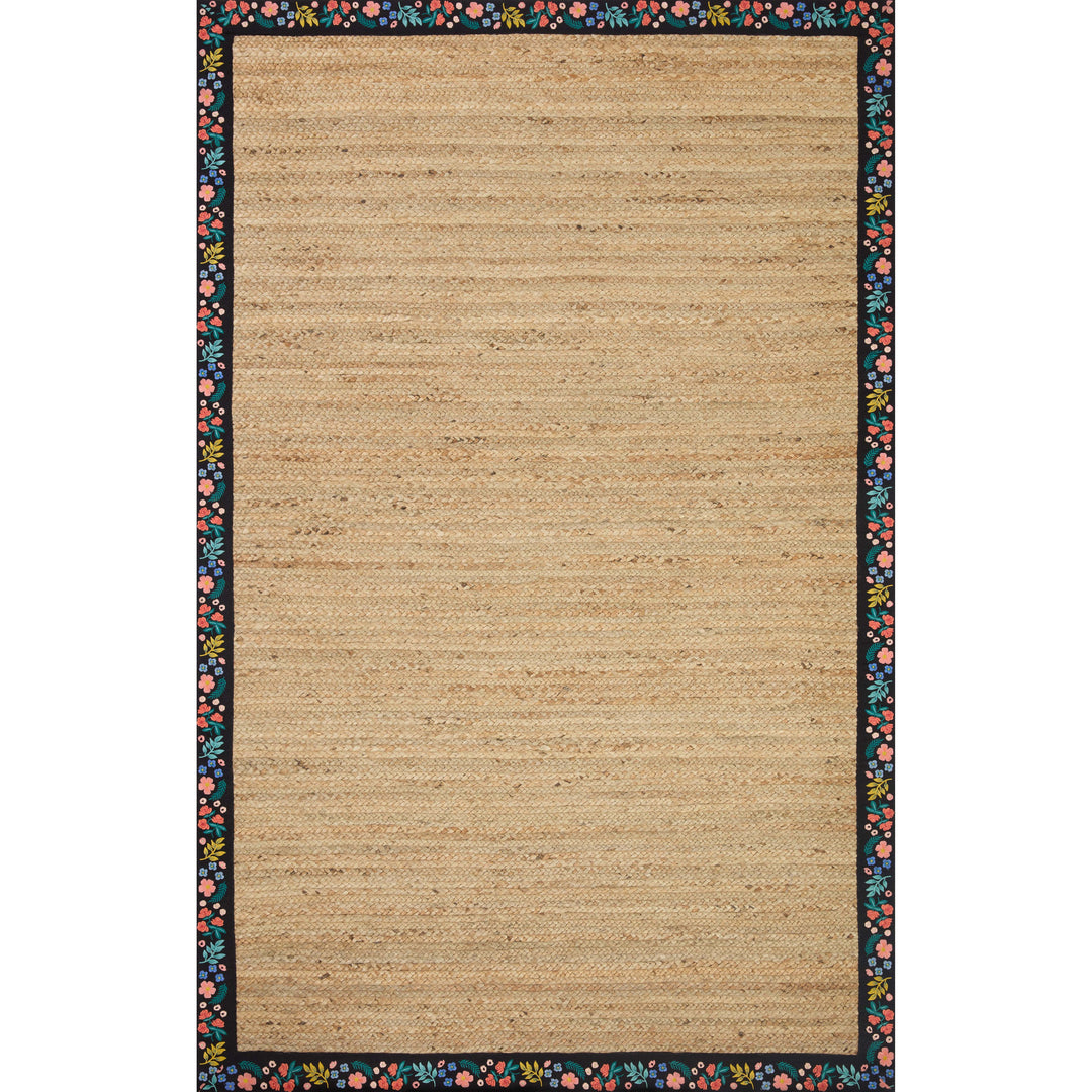 Rifle Paper Co. x Loloi Costa Natural / Black 7'-9" x 9'-9" Area Rug