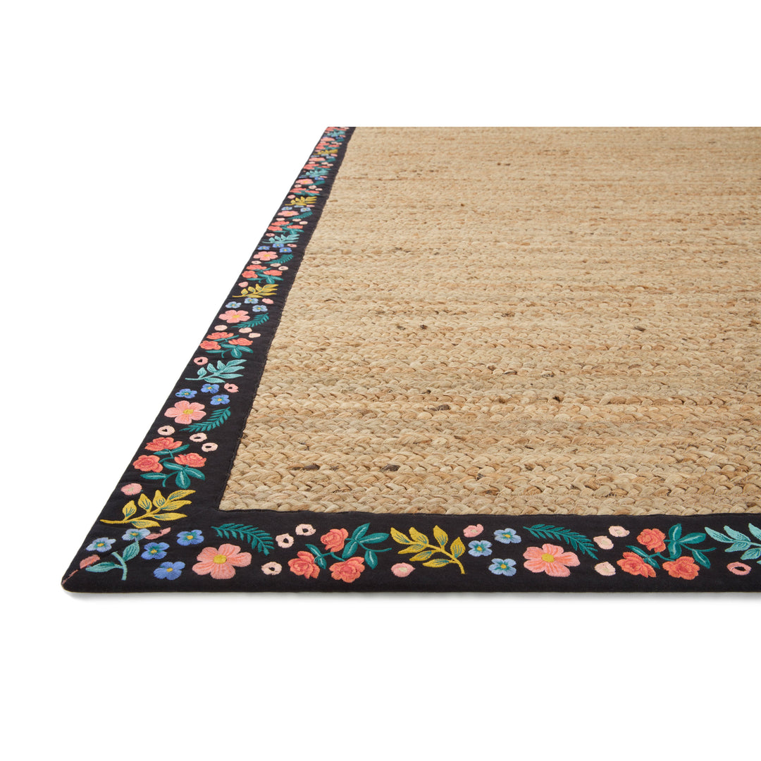 Rifle Paper Co. x Loloi Costa Natural / Black 7'-9" x 9'-9" Area Rug