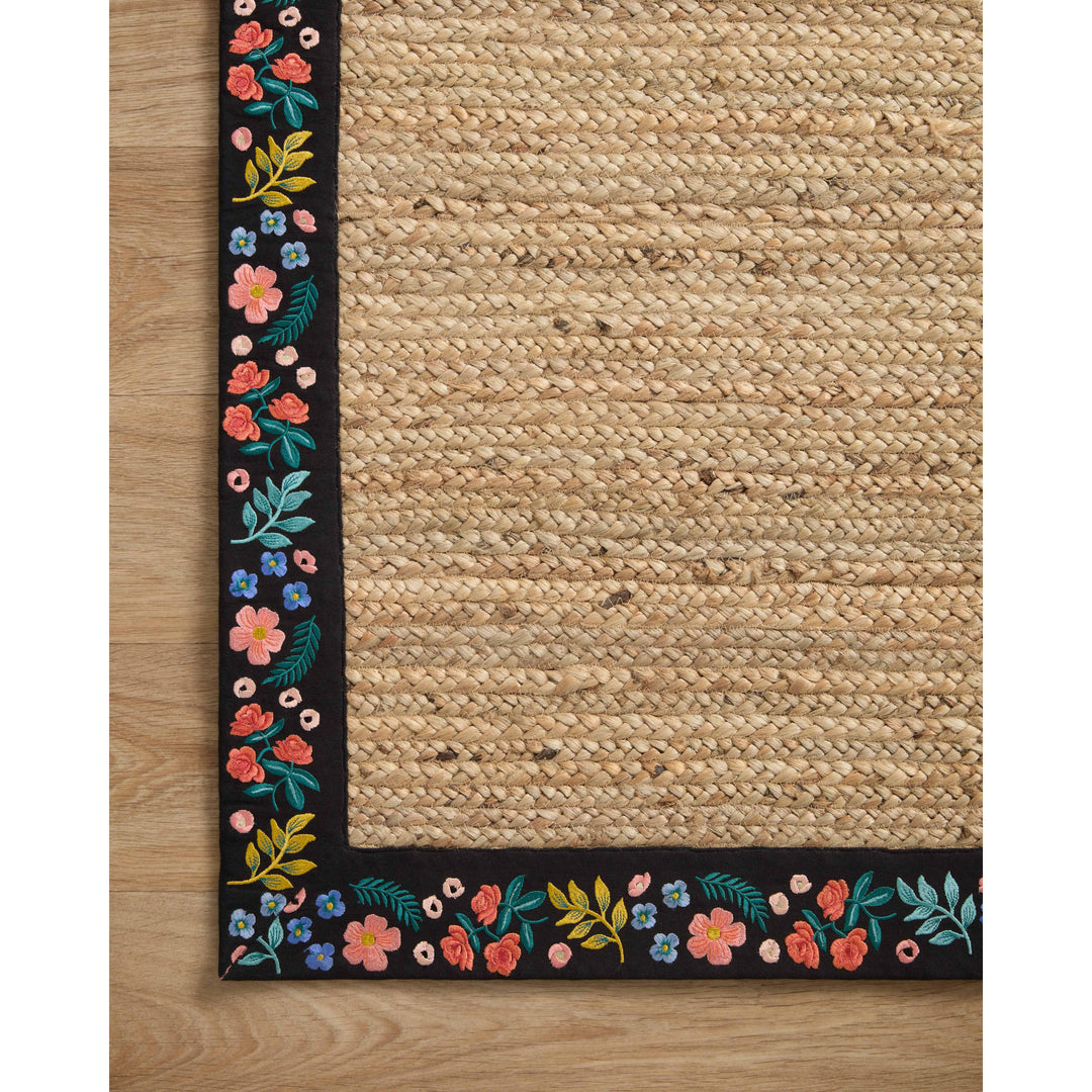 Rifle Paper Co. x Loloi Costa Natural / Black 7'-9" x 9'-9" Area Rug