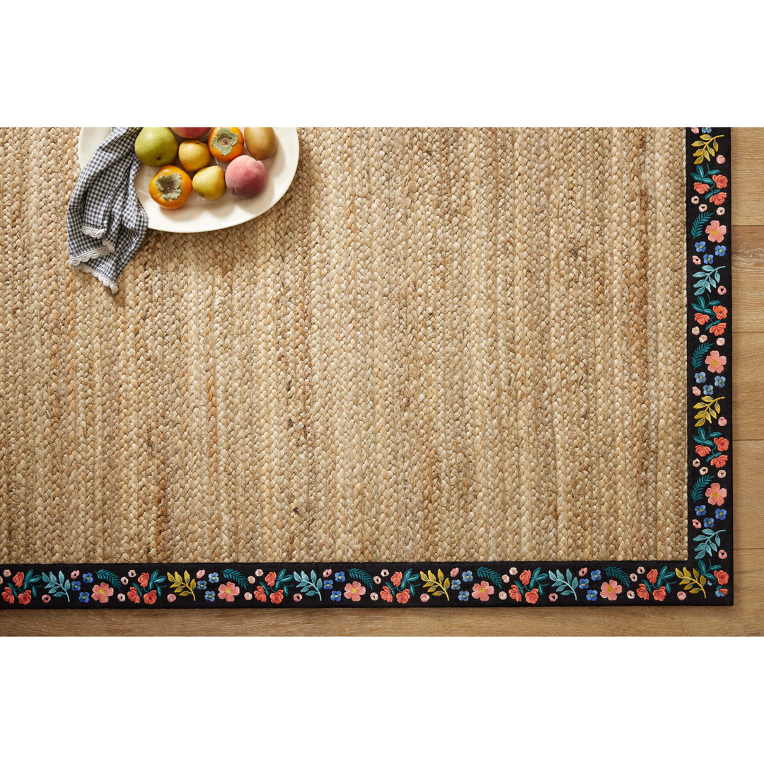 Rifle Paper Co. x Loloi Costa Natural / Black 5'-0" x 7'-6" Area Rug