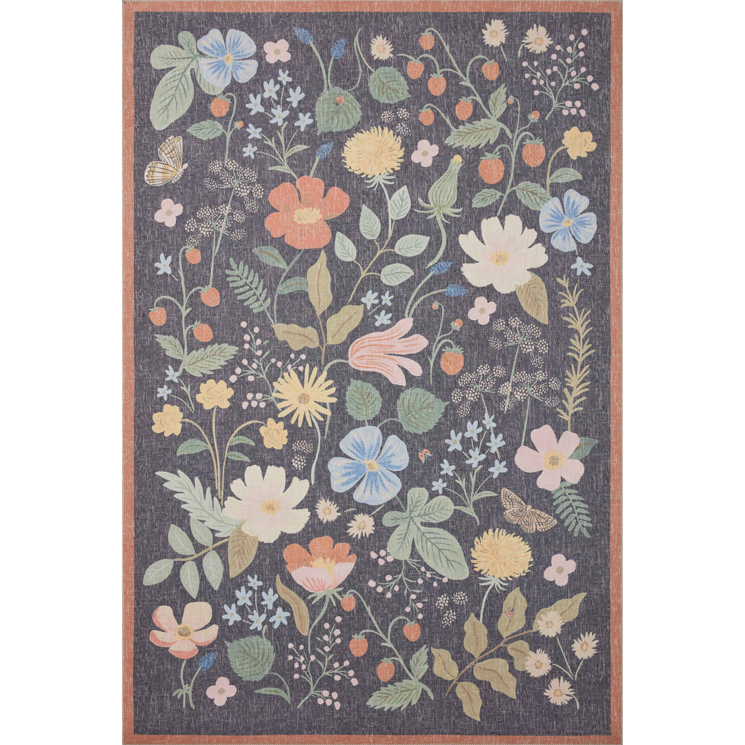 Rifle Paper Co. x Loloi Cotswolds Black 5'-0" x 7'-6" Area Rug