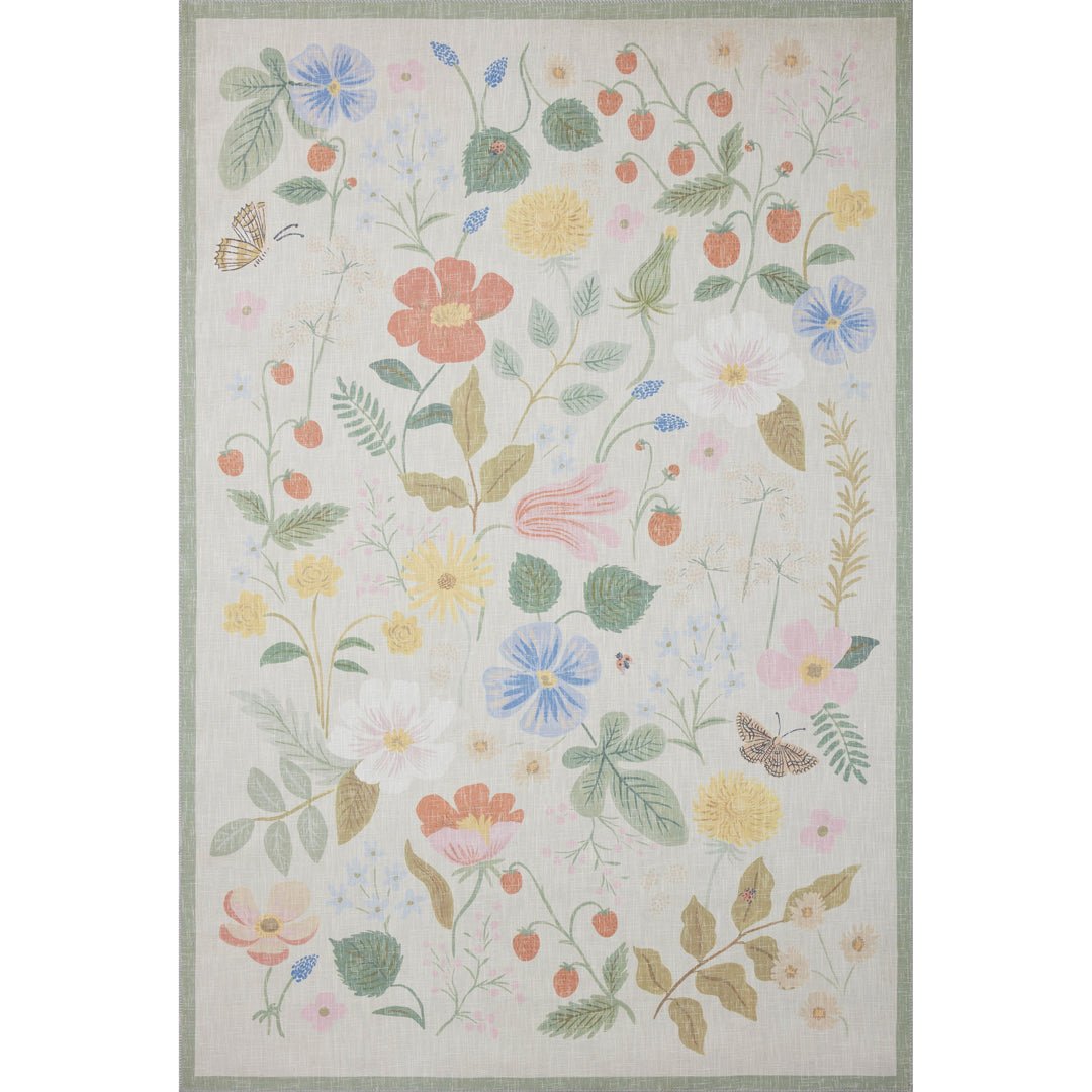 Rifle Paper Co. x Loloi Cotswolds Ivory 5'-0" x 7'-6" Area Rug