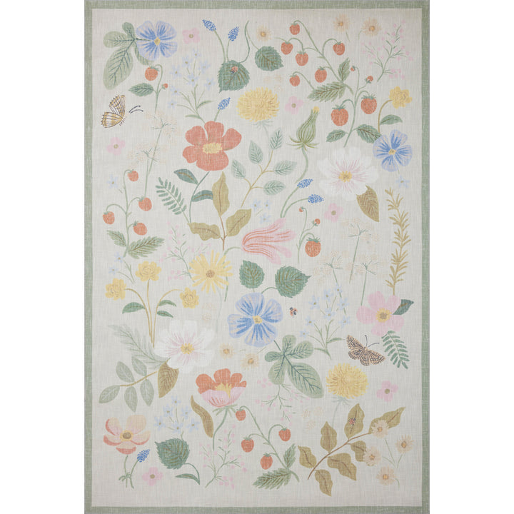 Rifle Paper Co. x Loloi Cotswolds Ivory 18" x 18" Sample Rug