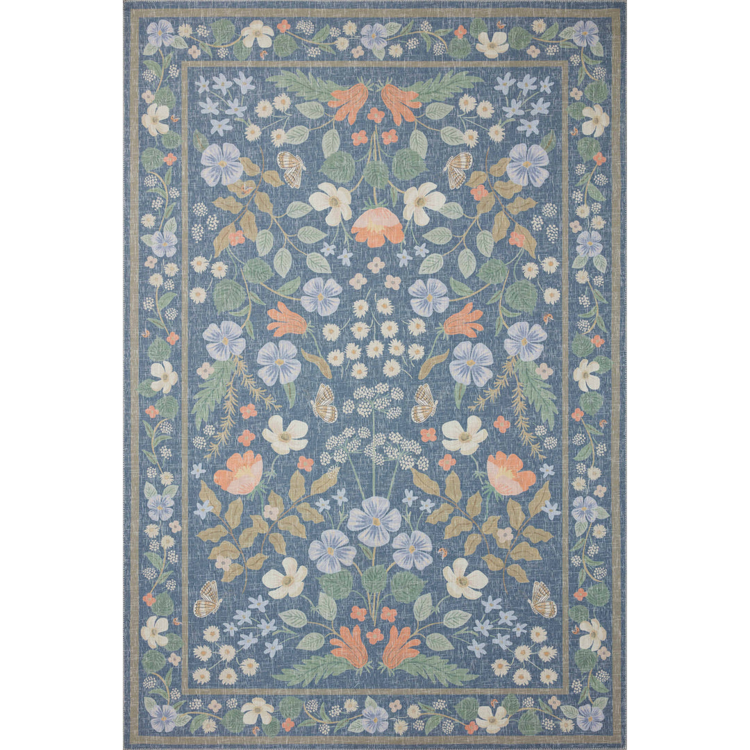 Rifle Paper Co. x Loloi Cotswolds Indigo 2'-3" x 3'-9" Accent Rug