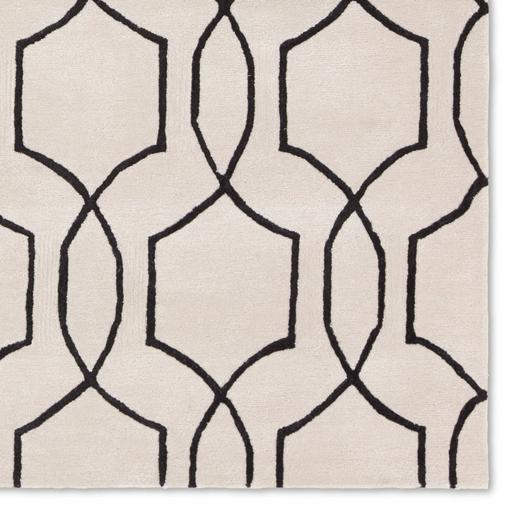 Jaipur Living Arae Handmade Geometric Cream/Black Area Rug (8'X10')