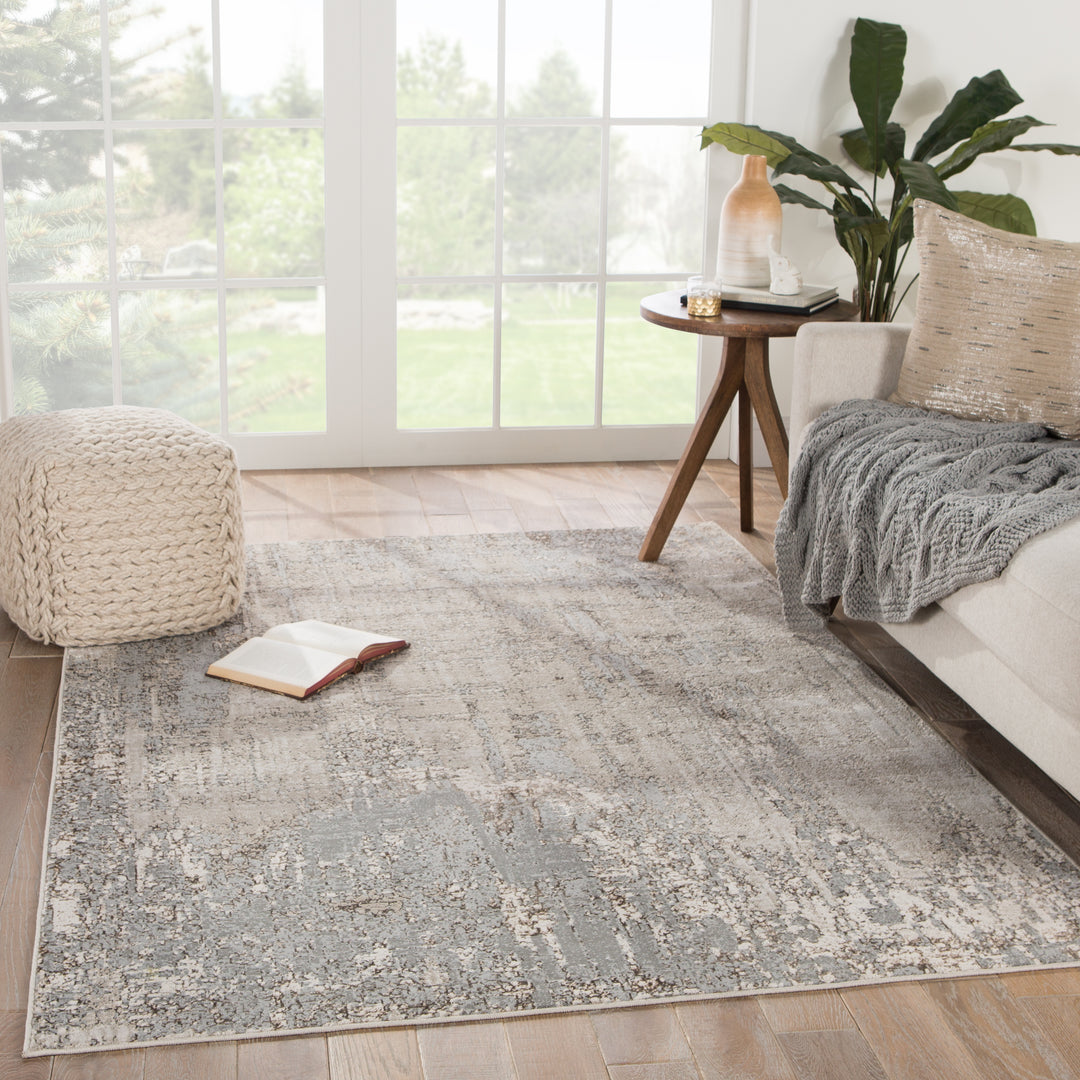 Aiza Abstract Gray/ Taupe Area Rug (11'8"X18')