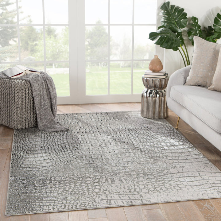 Jaipur Living Canberra Animal Pattern Gray/ Black Area Rug (7'10"X10'6")