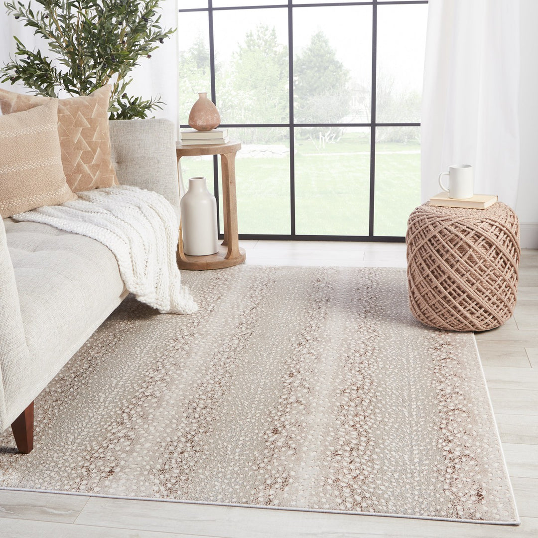 Jaipur Living Axis Animal Pattern Light Gray/ Brown Runner Rug (2'2"X8')