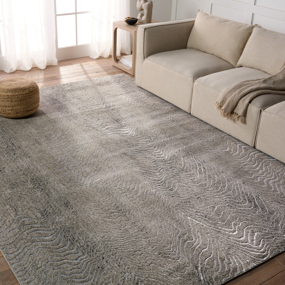 Jaipur Living Dune Animal Pattern Gray/ Taupe Runner Rug (3'3"X12')