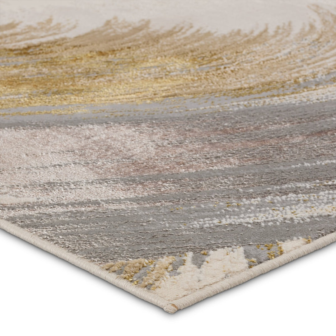 Jaipur Living Zione Abstract Gold/ Gray Runner Rug (3'3"X12')