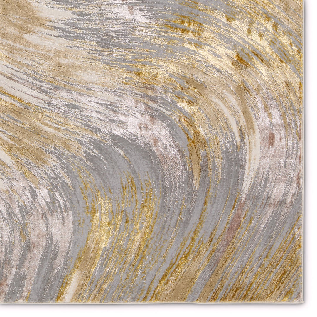 Jaipur Living Zione Abstract Gold/ Gray Runner Rug (3'3"X12')