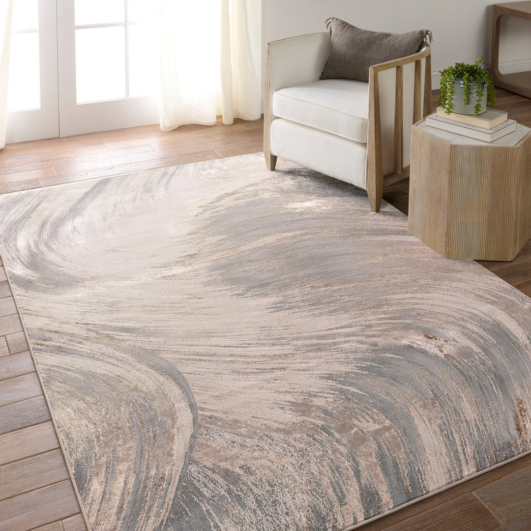 Jaipur Living Zione Abstract Gray/ Brown Runner Rug (3'3"X12')