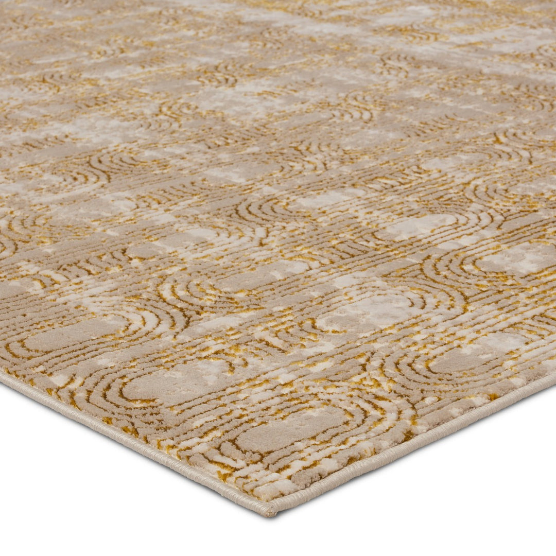 Jaipur Living Gimeas Geometric Gold/ Taupe Area Rug (6'7"X9'6")