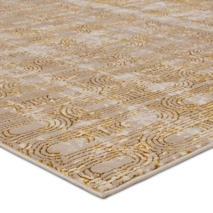 Jaipur Living Gimeas Geometric Gold/ Taupe Area Rug (6'7"X9'6")