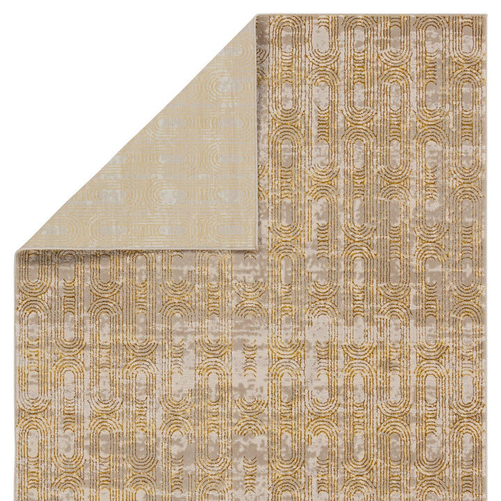 Jaipur Living Gimeas Geometric Gold/ Taupe Area Rug (6'7"X9'6")