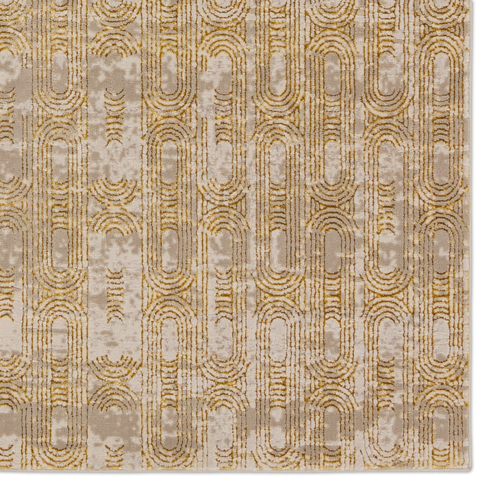 Jaipur Living Gimeas Geometric Gold/ Taupe Area Rug (6'7"X9'6")