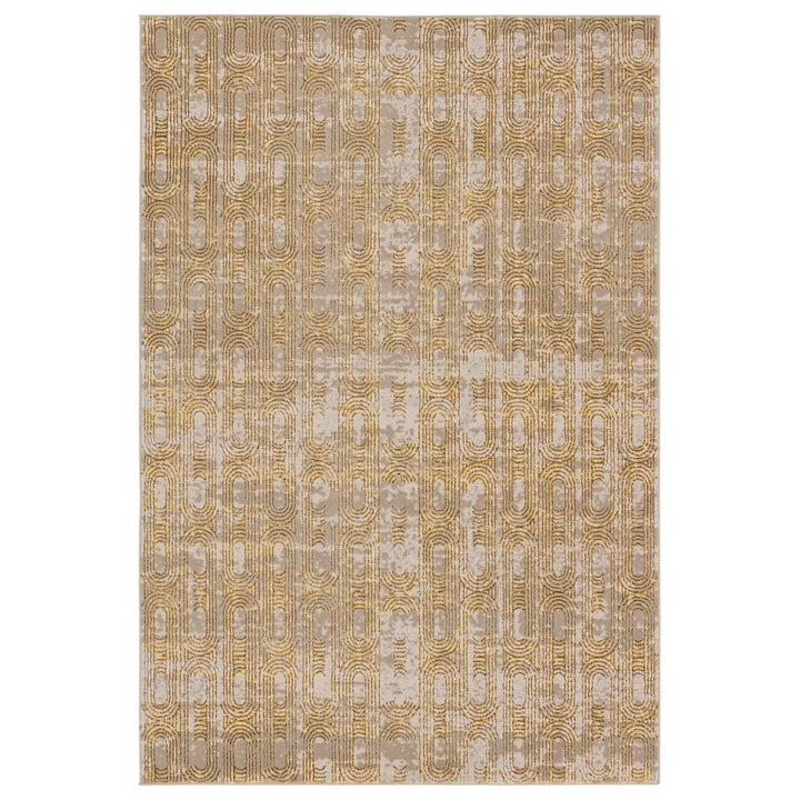 Jaipur Living Gimeas Geometric Gold/ Taupe Runner Rug (2'2"X8')