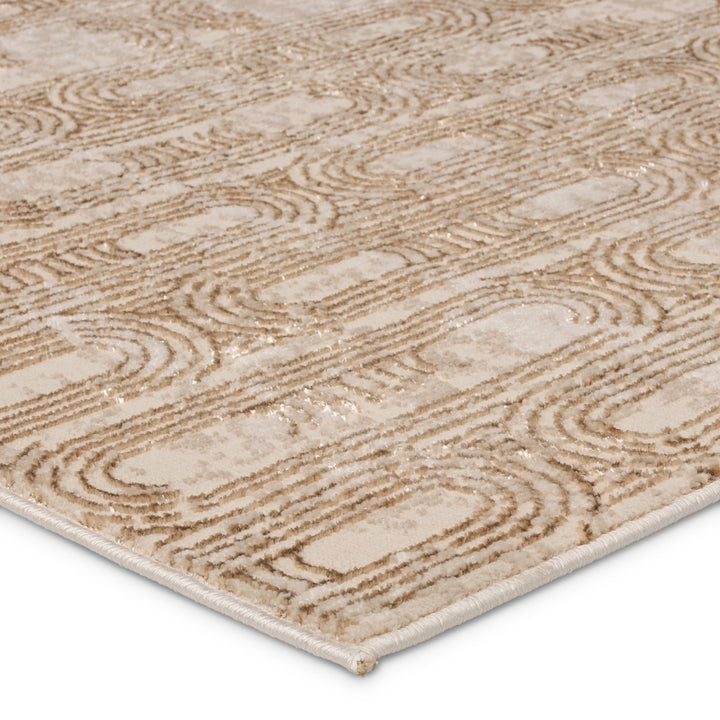 Jaipur Living Gimeas Geometric Gold/ Beige Runner Rug (2'2"X8')