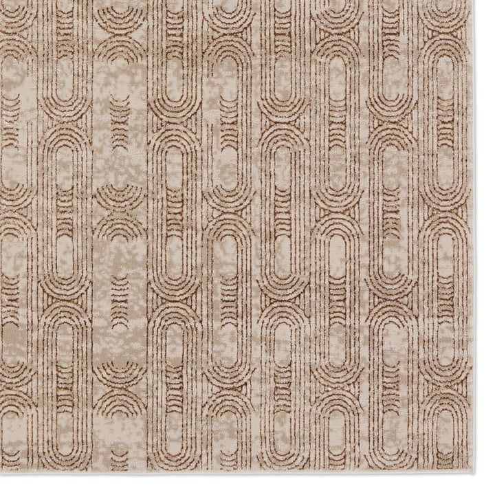 Jaipur Living Gimeas Geometric Gold/ Beige Area Rug (6'7"X9'6")