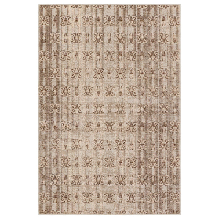 Jaipur Living Gimeas Geometric Gold/ Beige Runner Rug (3'3"X12')