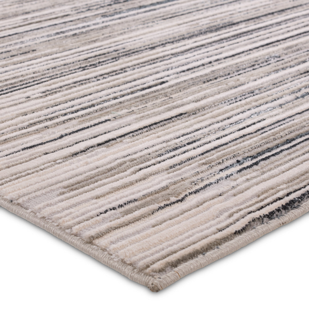 Jaipur Living Adilah Striped Gray/Cream Runner Rug (3'3"X12')