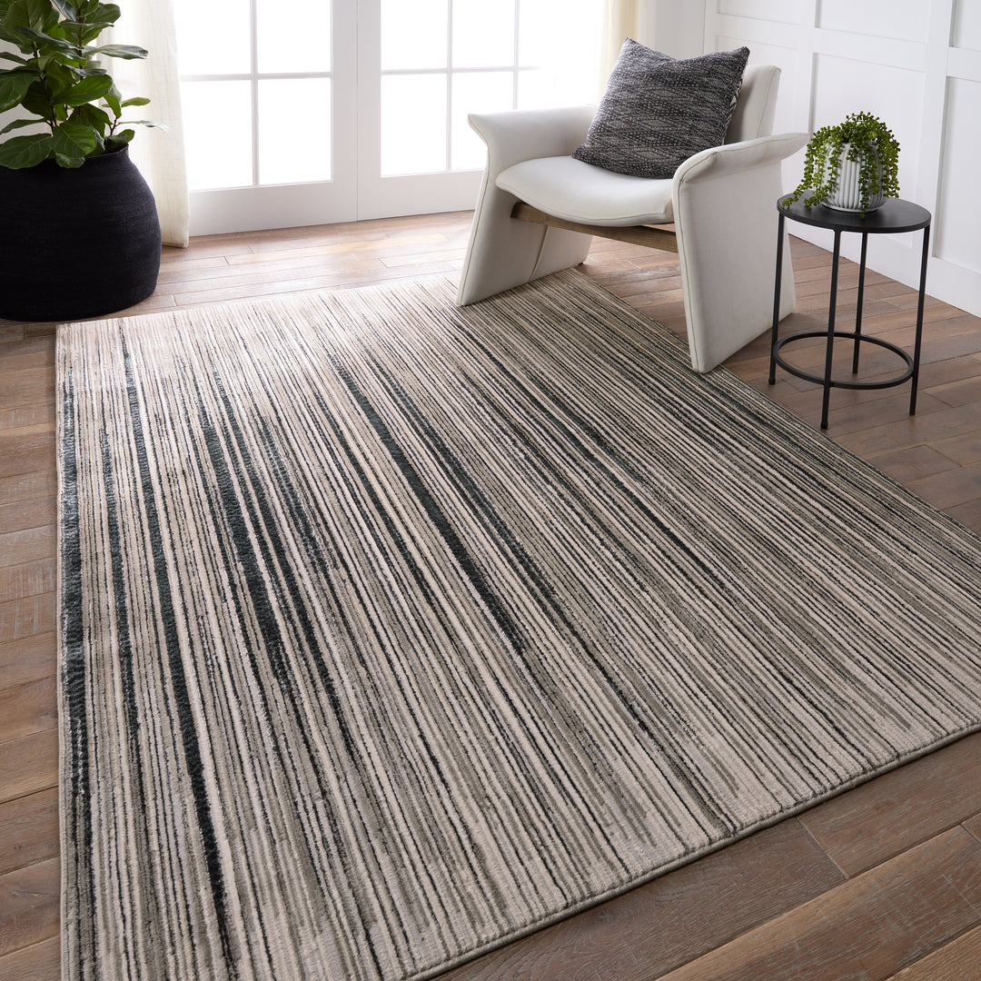 Jaipur Living Adilah Striped Gray/Cream Area Rug (7'10"X10'6")