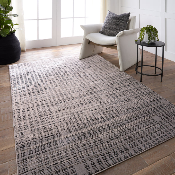 Jaipur Living Siran Striped Gray/Cream Area Rug (6'7"X9'6")