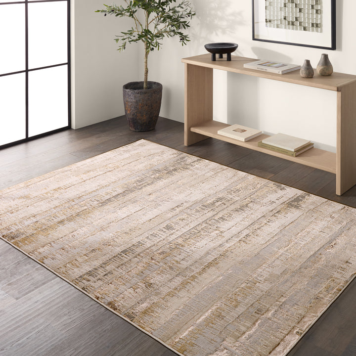 Jaipur Living Elysia Striped Taupe/Cream Area Rug (5'X7'6")