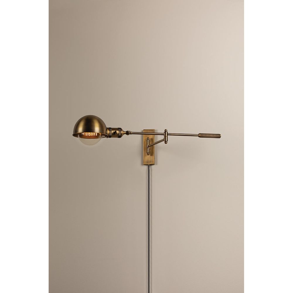 Wall Lighting Cannon Plug-In Sconce - Patina Brass
