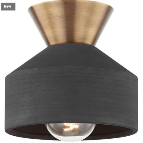 Covina Flush Mount-Troy Lighting-TROY-C9808-PBR/CBK-Flush MountsW7.75" H 7.75"-2-France and Son