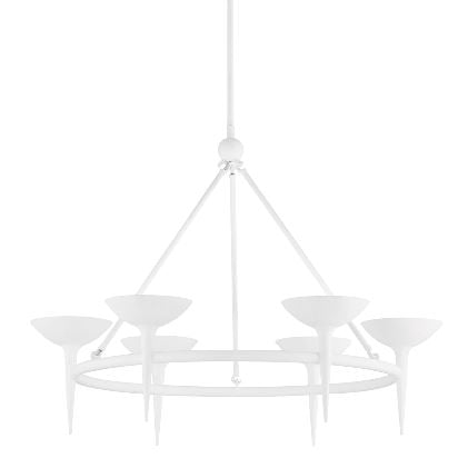 Cecilia 3 Light Chandelier-Troy Lighting-TROY-F2606-GSW-ChandeliersGesso White-6 Light-3-France and Son