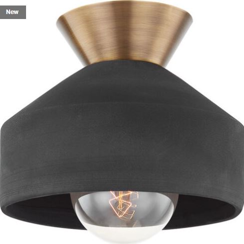 Covina Flush Mount-Troy Lighting-TROY-C9811-PBR/CBK-Flush MountsW11" H10"-1-France and Son