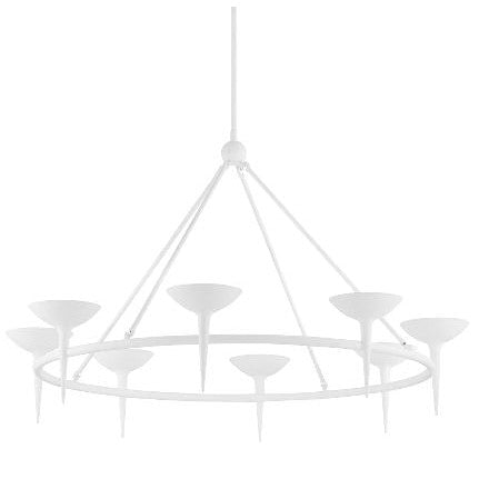 Cecilia 3 Light Chandelier-Troy Lighting-TROY-F2608-GSW-ChandeliersGesso White-8 Light-5-France and Son