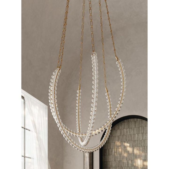 Chandeliers Celeste Chandelier - Vintage Brass 3 Lights 48.25in