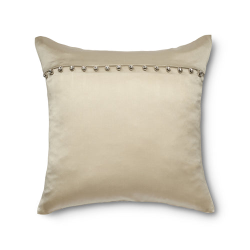 Charmeuse Pillow With Crystal Buttons-Ann Gish-ANNGISH-PWCH1616CB-AMB-BeddingAmber-1-France and Son