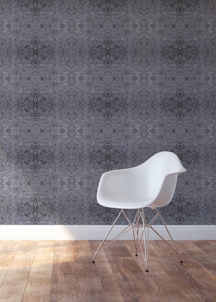 Kaleidoscope Wallpaper-Mitchell Black-MITCHB-WCAB410-PM-10-Wall DecorPatterns Steel-Premium Matte Paper-3-France and Son
