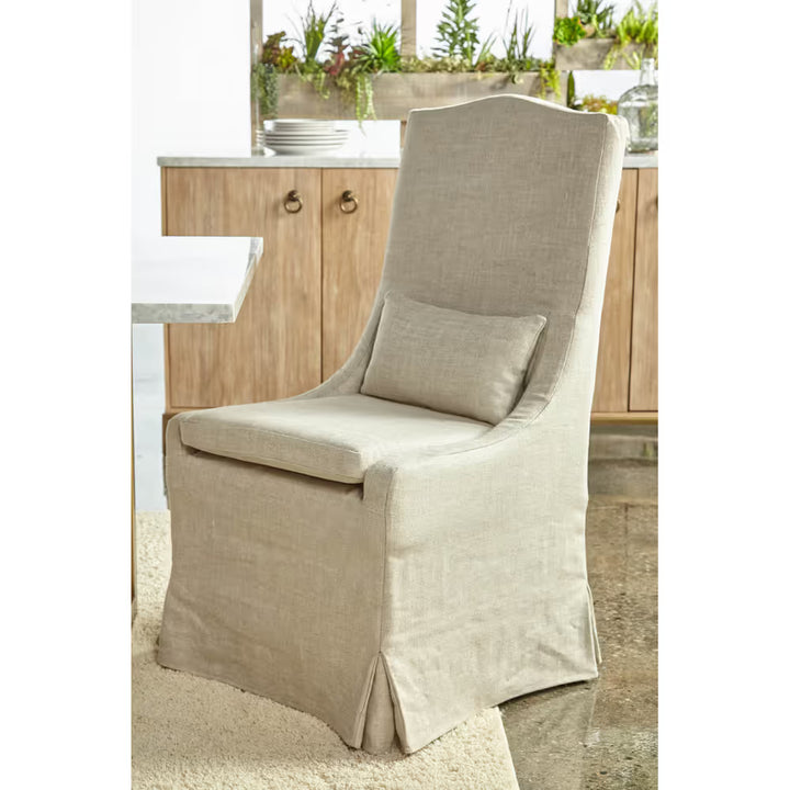 Alternate view of Colette Dining Chair (Set of 2) in beige and natural linen.
