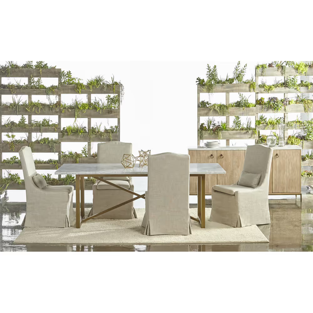 Additional view of Colette Dining Chair (Set of 2) in beige and natural linen.