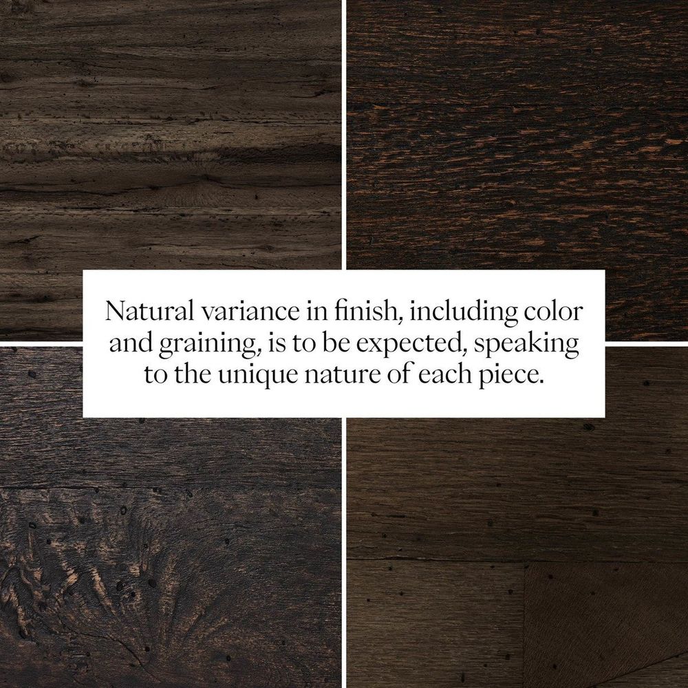 Asher 6-Drawer Dresser - Ebony Rustic Wormwood Oak - Dark Brown, Black