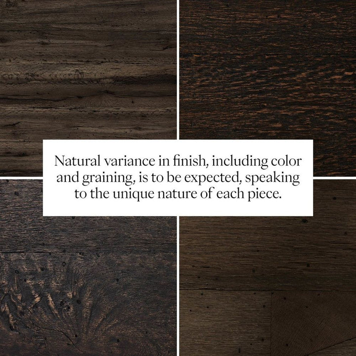 Asher 6-Drawer Dresser - Ebony Rustic Wormwood Oak - Dark Brown, Black