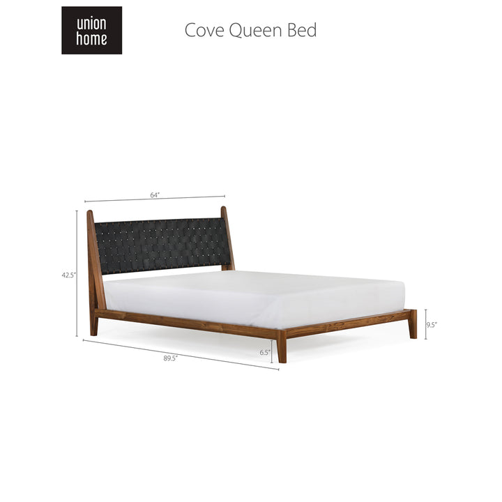 Cove Queen Bed – Black Leather-Union Home Furniture-UNION-BDM00017-Beds-9-France and Son