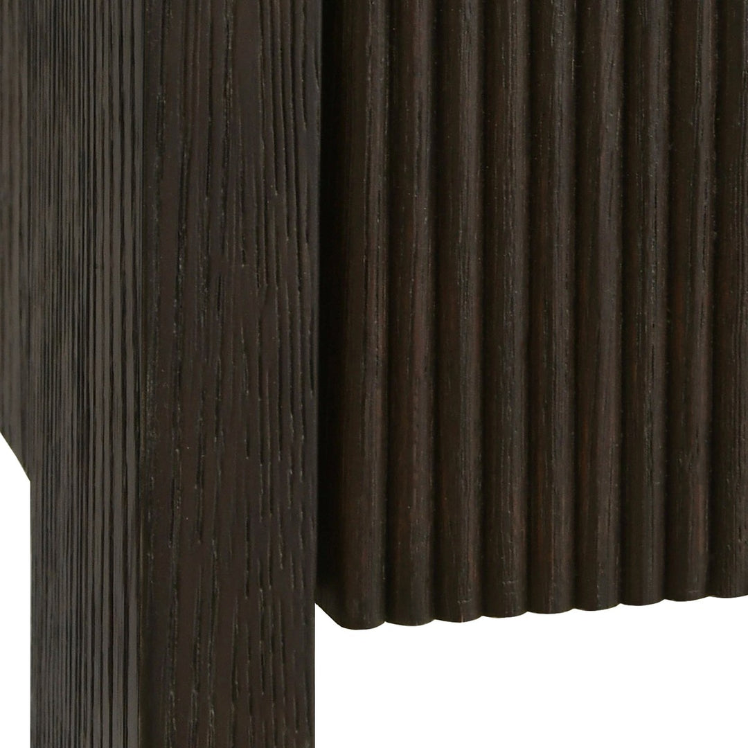 Davie - Two Drawer Etagere With Fluted Detail In Dark Espresso Oak