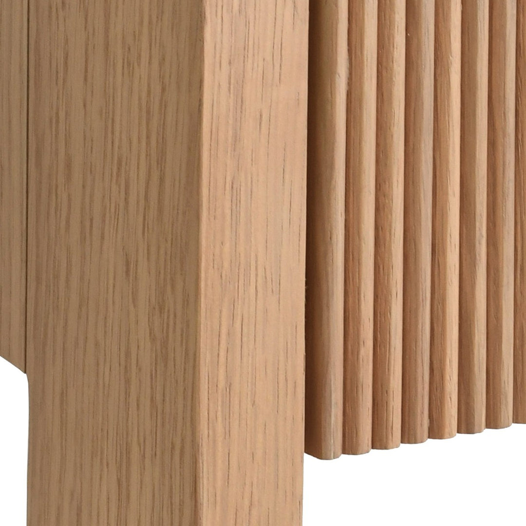 Davie - Two Drawer Etagere With Fluted Detail In Natural Oak