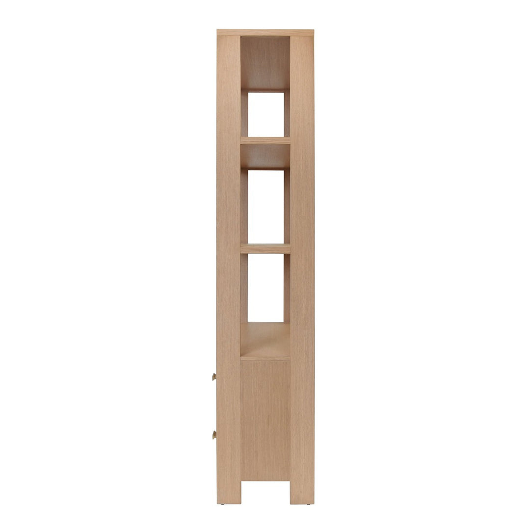 Davie - Two Drawer Etagere With Fluted Detail In Natural Oak