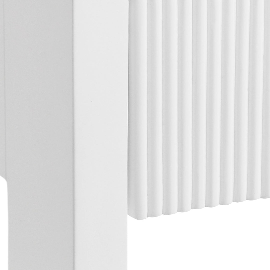 Davie - Two Drawer Etagere With Fluted Detail In Matte White Lacquer