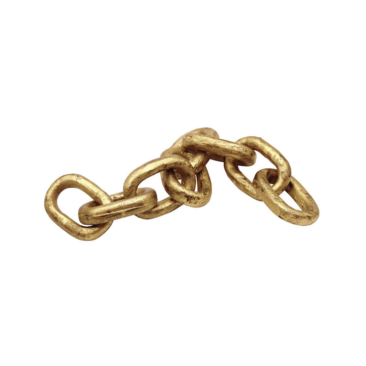 Dax - Aluminum Metal Chain Link Object In Textured Brass Finish