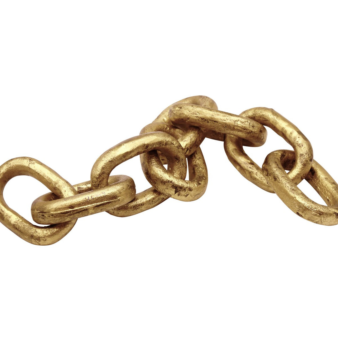 Dax - Aluminum Metal Chain Link Object In Textured Brass Finish