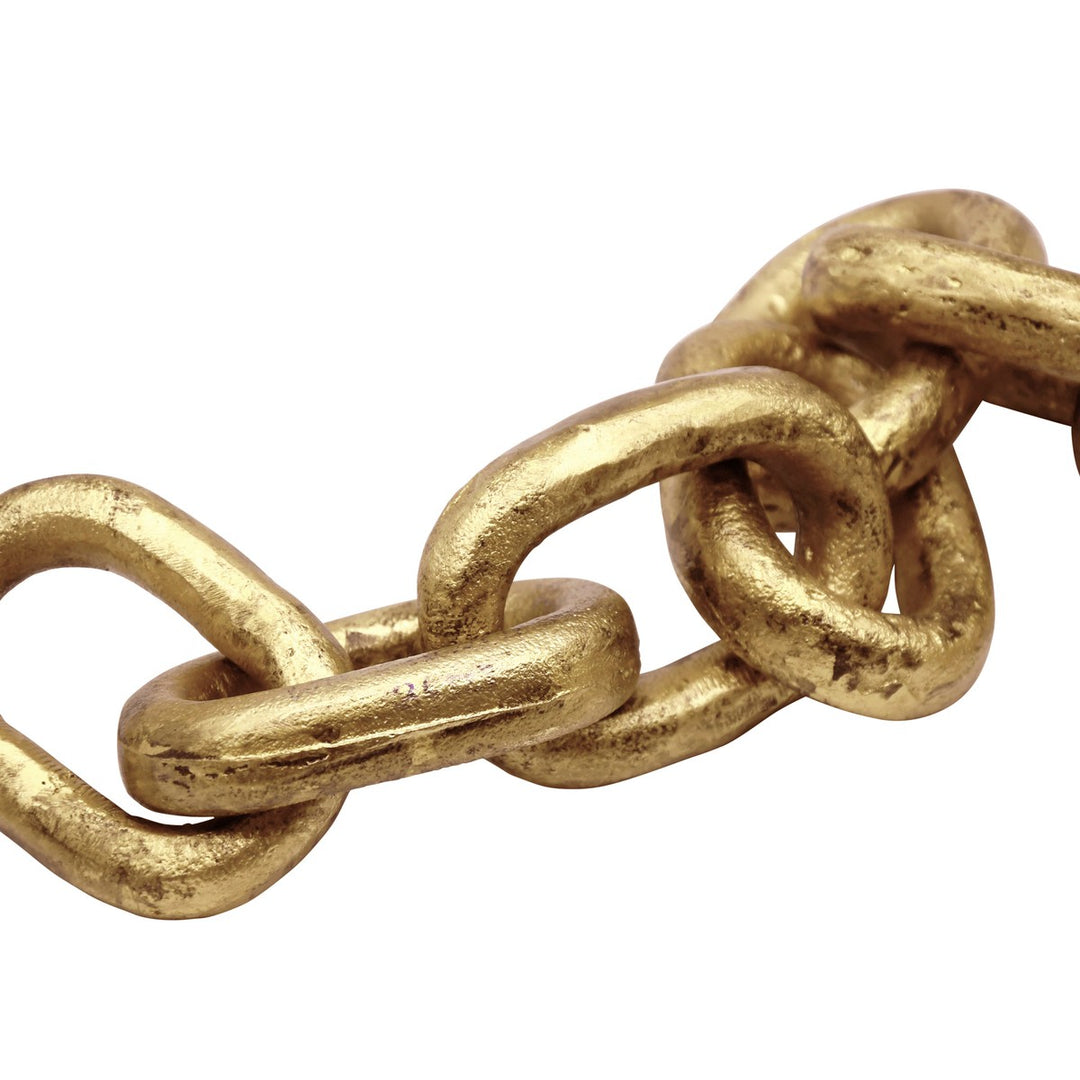 Dax - Aluminum Metal Chain Link Object In Textured Brass Finish