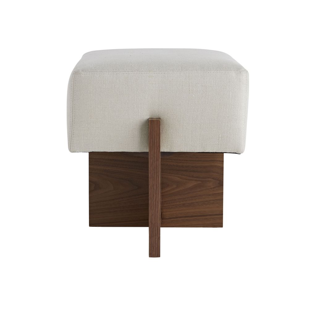 Stools & Ottomans Louie Ottoman Bone Linen - Brown